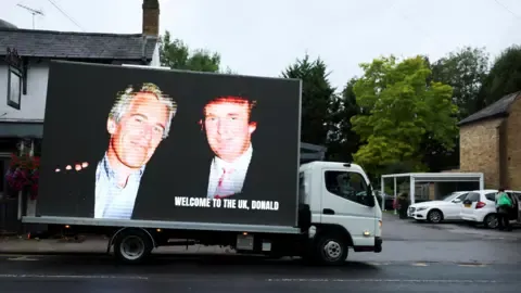 Four Arrests Made After Donald Trump and Jeffrey Epstein Pictures Projected on Royal Castle